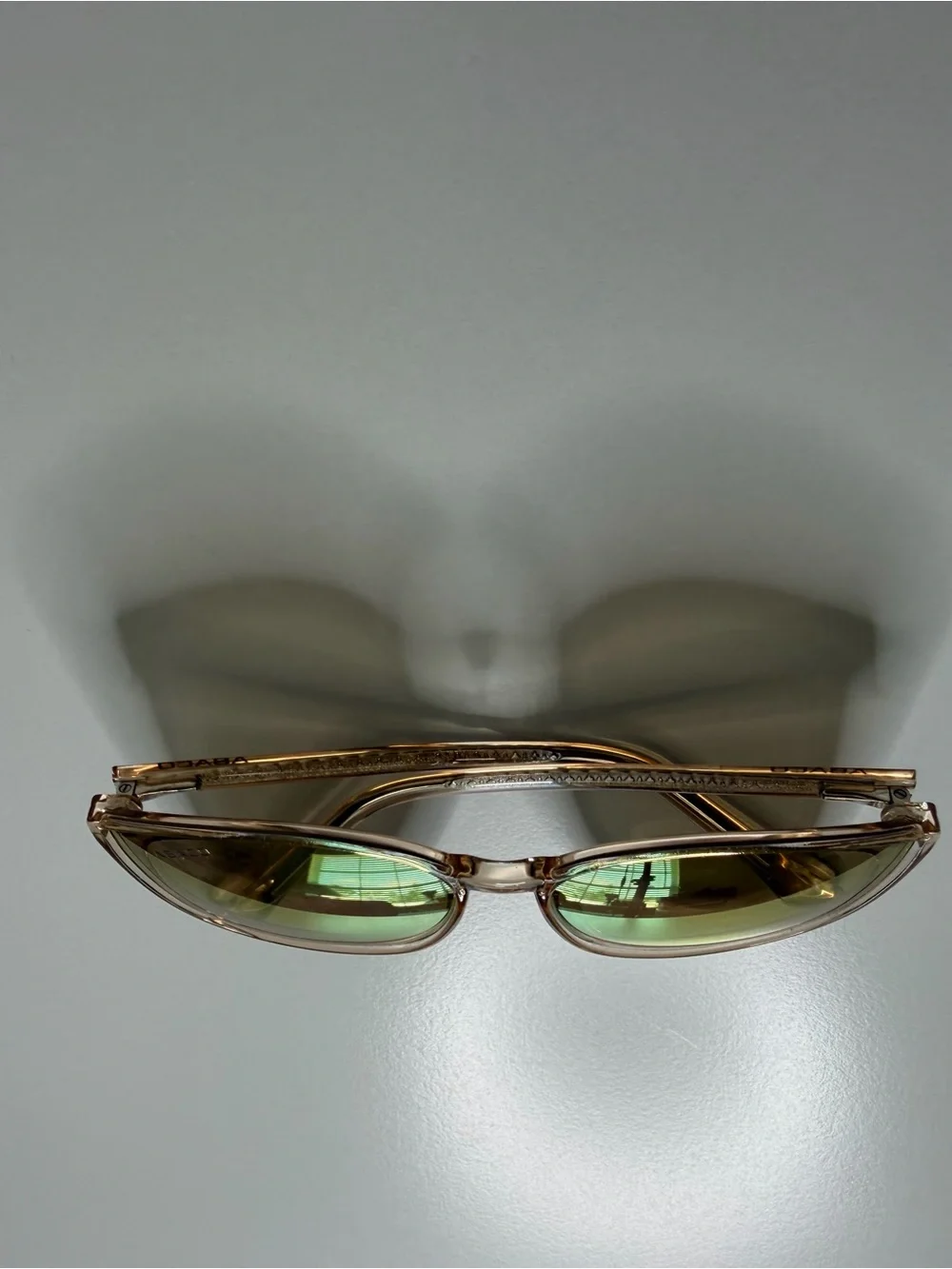 Abaco Chelsea HDR Polarized Sunglasses Amber Gold Champagne Mirror Cat Eye $85